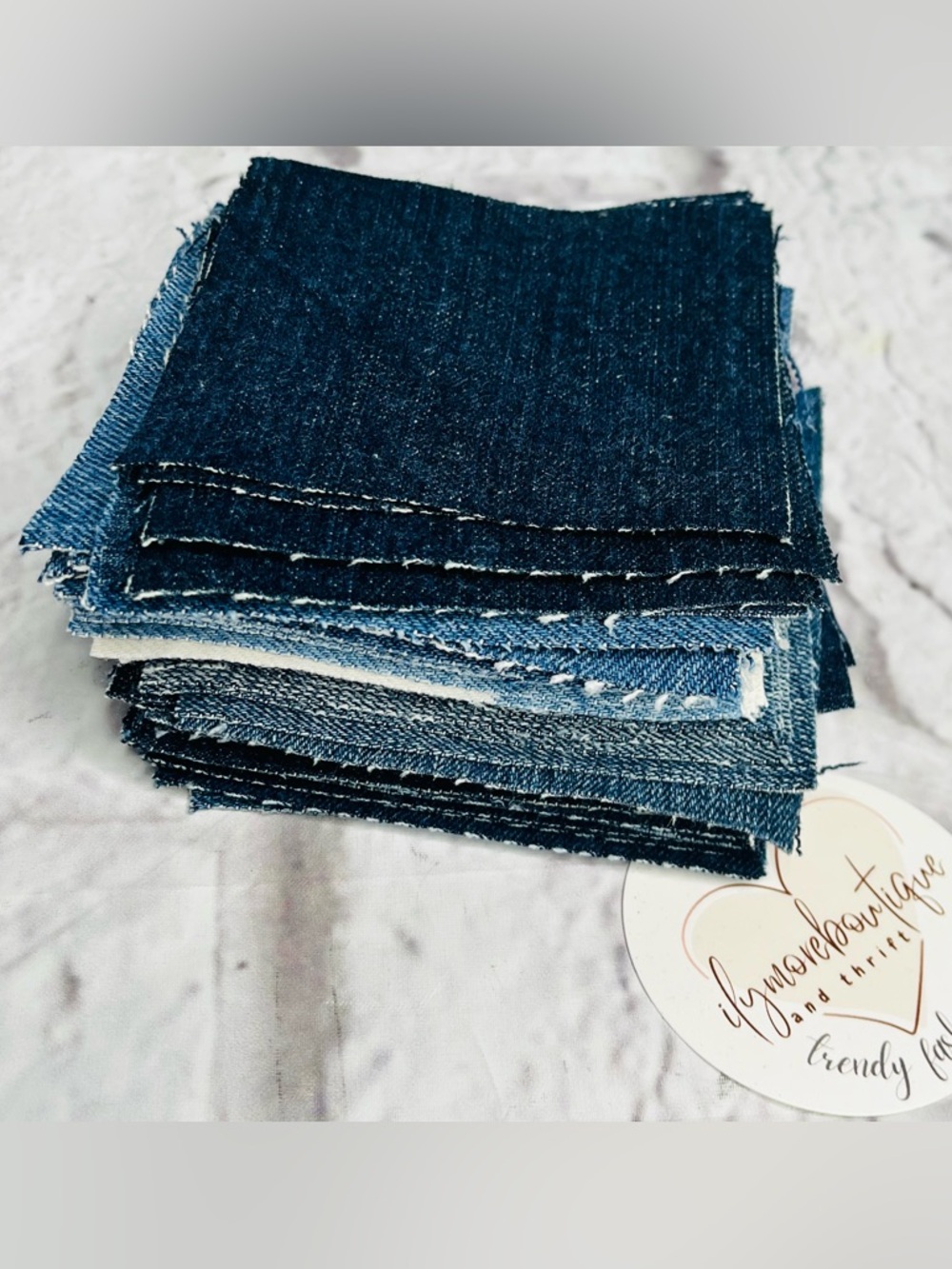 Denim Squares 4” (Set of 50) Craft Fabric Bundle quilting fabric